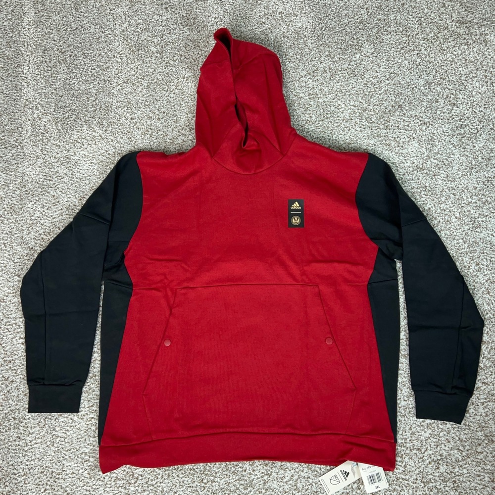 Atlanta United FC Hoodie Mens 2XL Red Adidas Soccer Pullover MLS Sweatshirt Top